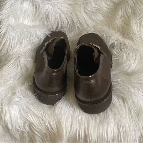 Donald J Pliner chocolate brown canvas leather combo made in Italy loafers 12 main image 8